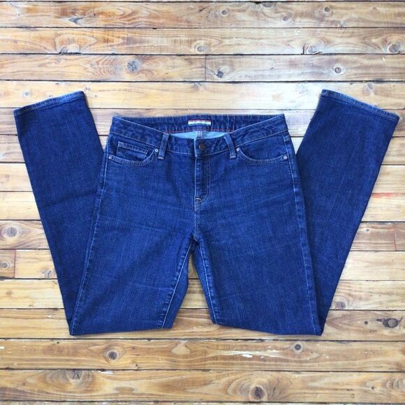TOMMY Hilfiger jeans straight blue denim medium waist mis rise straight leg 6 - Picture 1 of 11